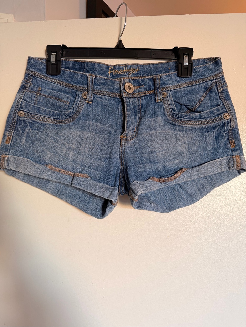 Amethyst Jeans Light Blue Rolled Cuff Denim Shorts